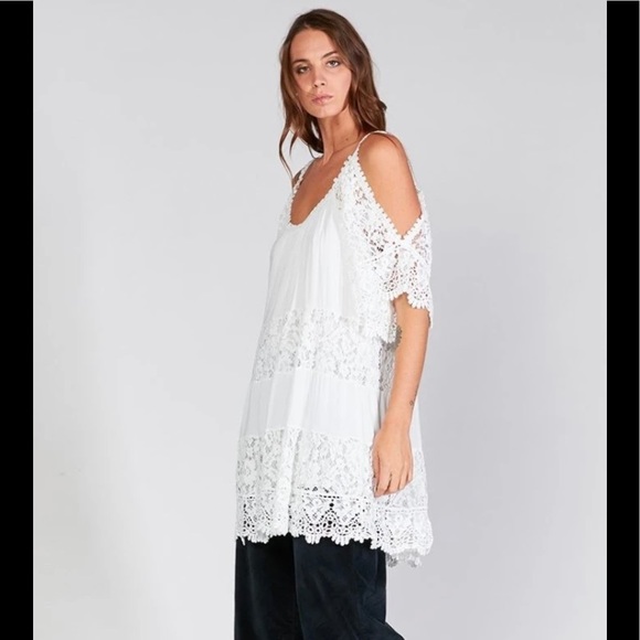 Baci Tops - Baci Lace Cold Shoulder mini Dress Top